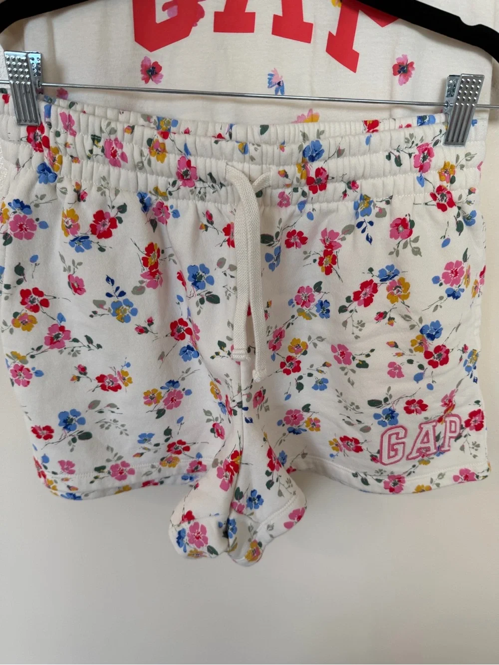 GAP Cream Floral Tee & Shorts Matching Set